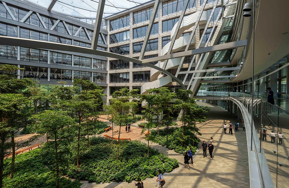 SJ Campus Interior Atrium with Greenery