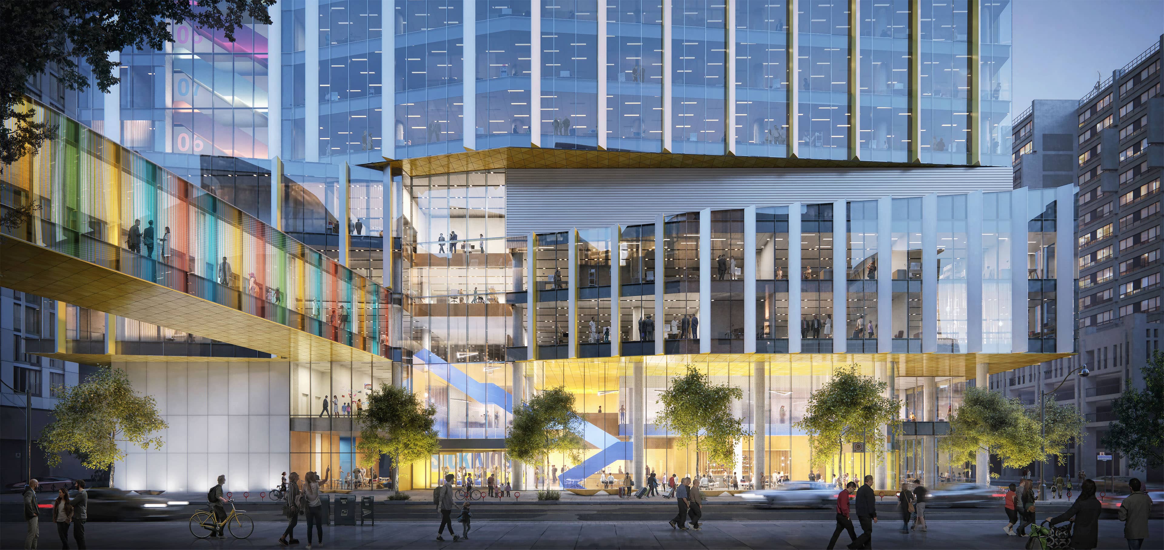 Outdoor view of the SickKids hospital